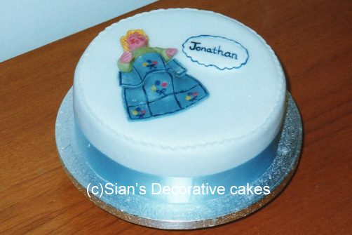 Blue baby baptism cake