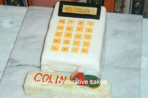 Calculator birthday cake