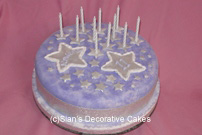 Birthday cake with silver stars